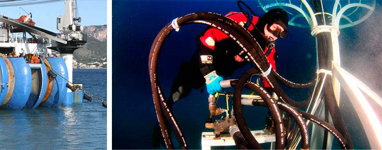 Tendido del cable submarino. Interconexión Península-Baleares.