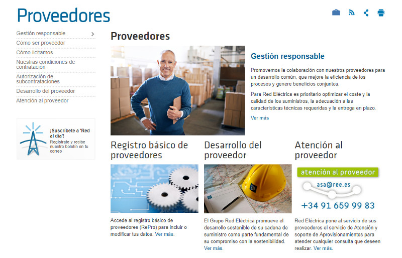 Sección de Proveedores Sección de Proveedores