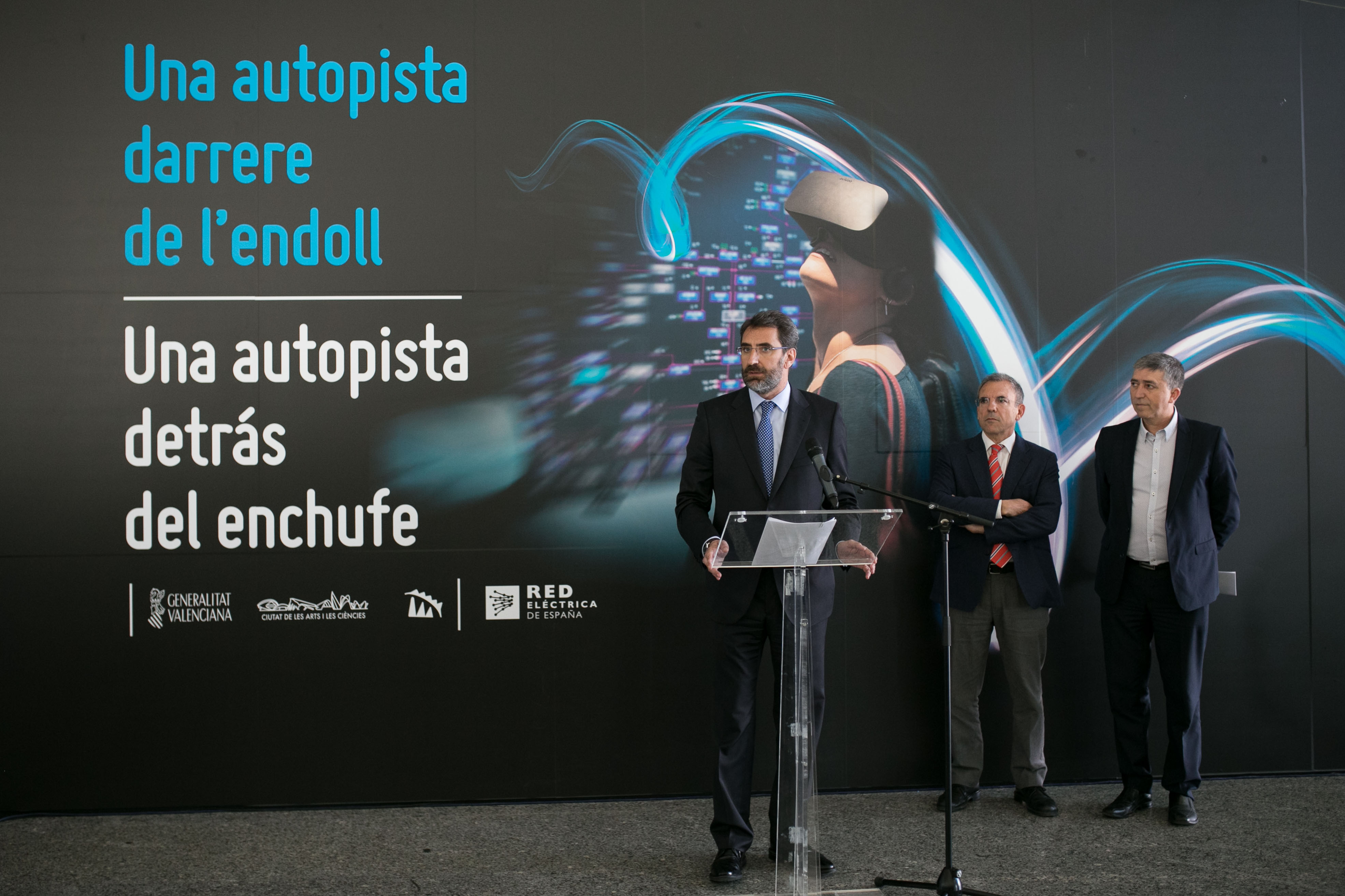 Opening of ExpoREE in Valencia Juan Lasala, managing director of Red Eléctrica, during his speech at the exhibit opening.