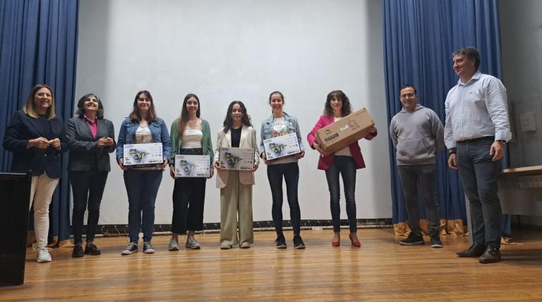 Winning team in the 4 th ESO category, from Marco Fabio Quintiliano Secondary School (Calahorra)