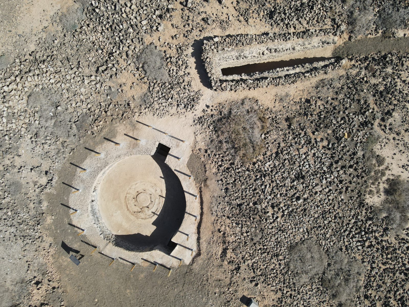 Vista aérea de Casamatas de la Oliva (Fuerteventura)
