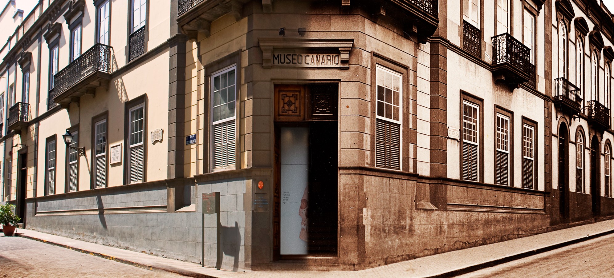 Front view of the Museo Canario, an historic building in the city centre of Las Palmas de Gran Canaria.