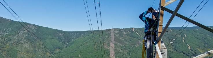 Technician carries out maintenance surveillance of safety lines and lanes to prevent fires