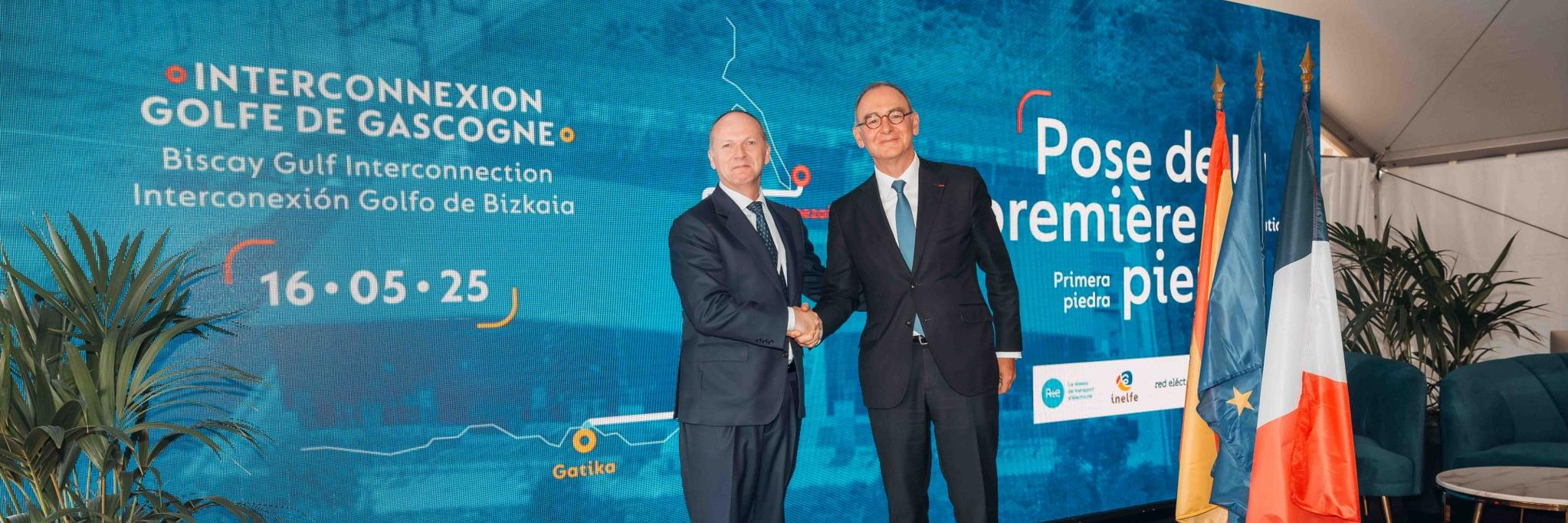 El consejero delegado de Redeia, Roberto García Merino, y el presidente del Consejo de Administración de RTE, Xavier Piechaczyk.