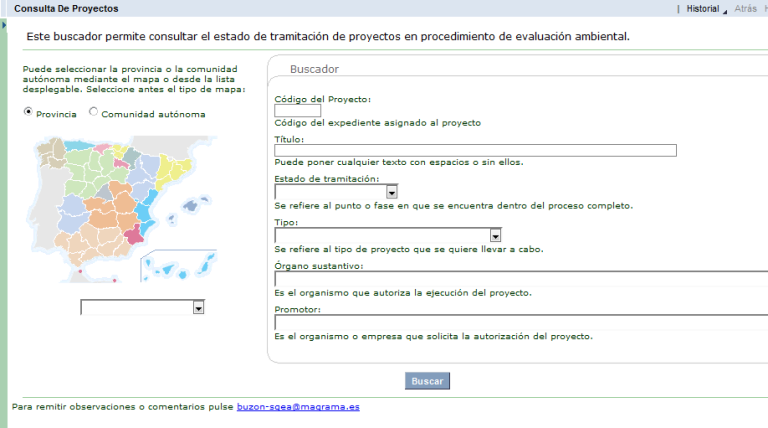 Tramitación de proyectos en MAGRAMA