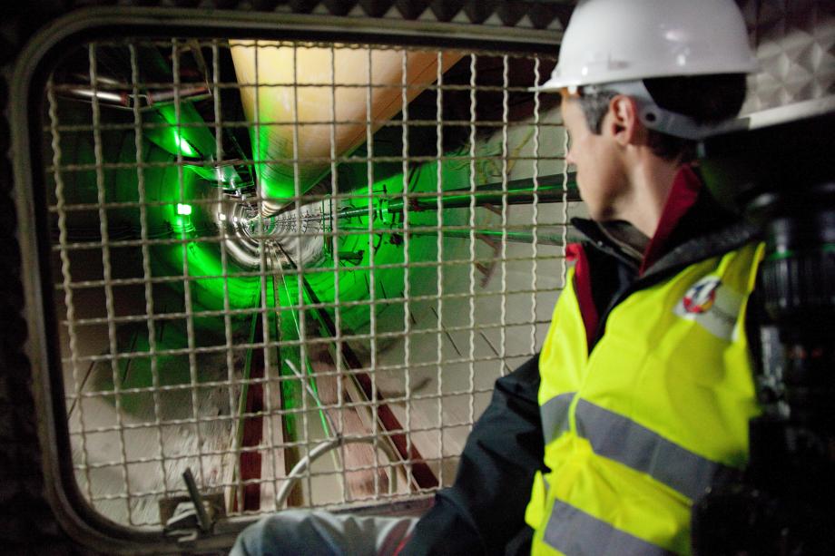 Vista del interior del túnel de la interconexión eléctrica España-Francia
