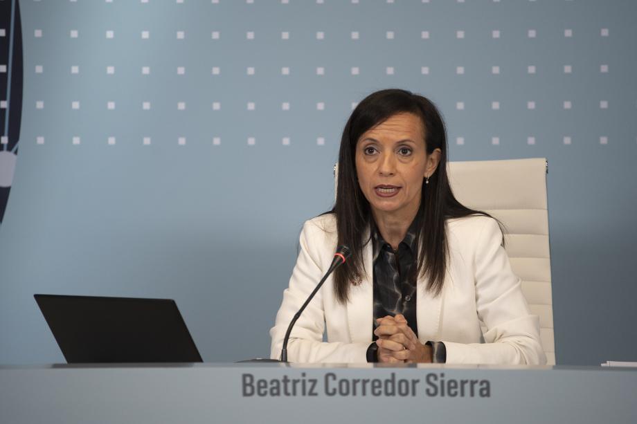 The Chairwoman, Beatriz Corredor, during her speech.