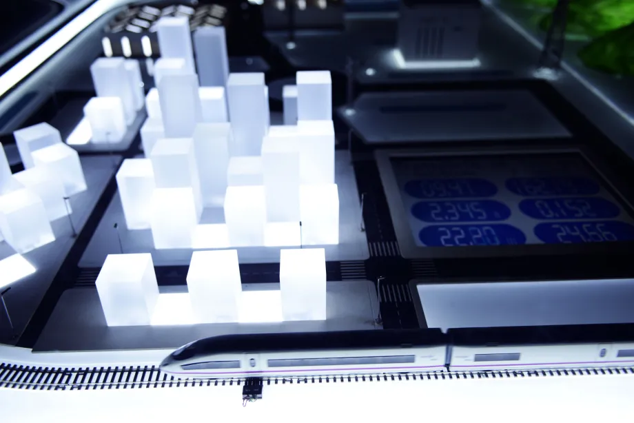 Detalle de la maqueta del sistema eléctrico