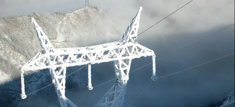 Apoyo cubierto de nieve