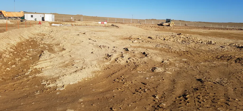 Estado inicial de la franja tras la limpieza inicial de Icnitas I.