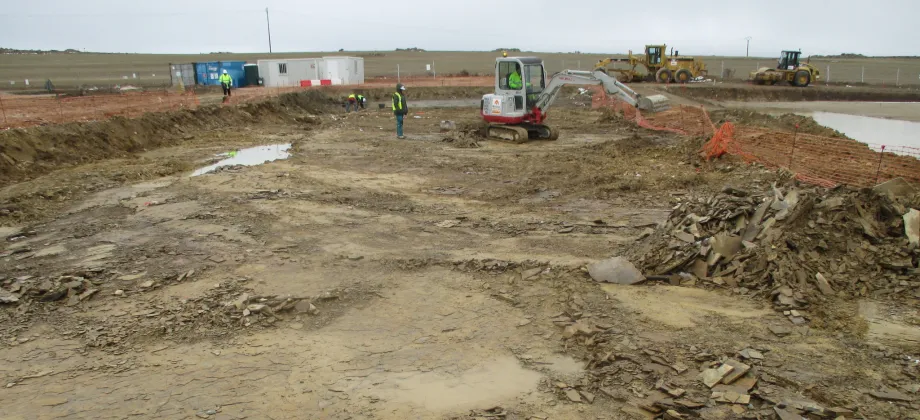 Excavación del yacimiento en diferentes ámbitos.
