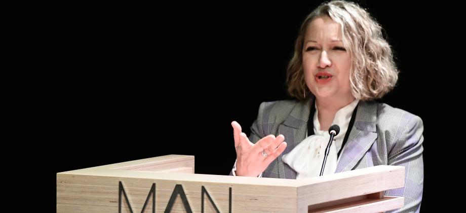 La directora del MAN, Isabel Izquierdo, durante la inauguración de las Jornadas de Patrimonio Cultural y Transición Ecológica.