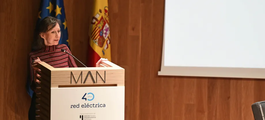 La directora general de Patrimonio Cultural y Bellas Artes del Ministerio de Cultura, Ángeles Albert, en la sesión inaugural.