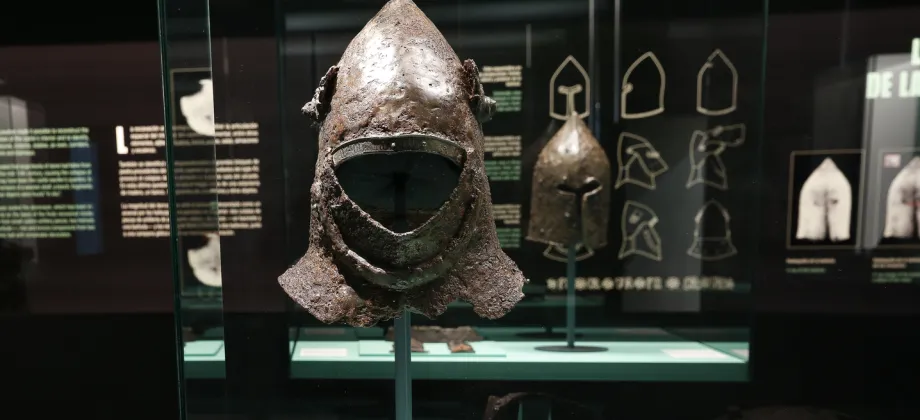Detalle de casco medieval del Castillo de Monreal de Ariza