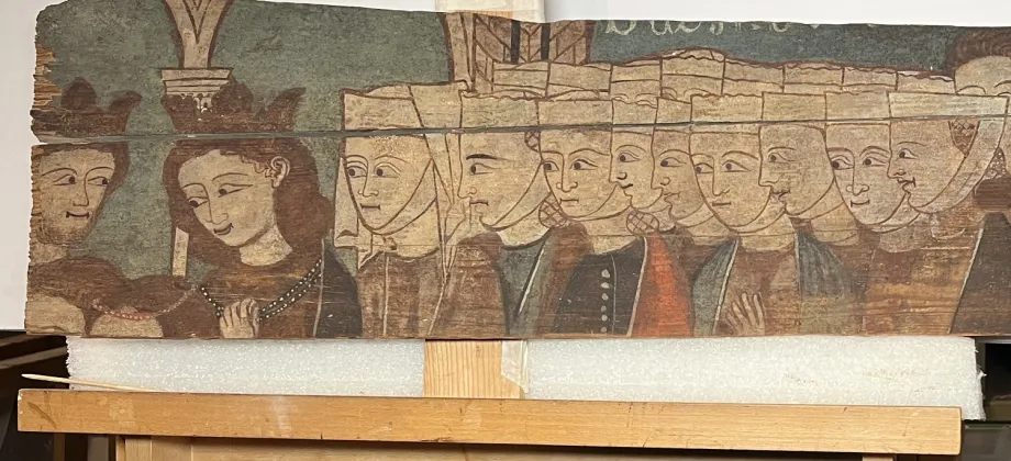 ‘What the City Hides: Images of the Medieval Court of Toledo’: A polychrome panel from the Late Middle Ages found near Toledo Cathedral.
